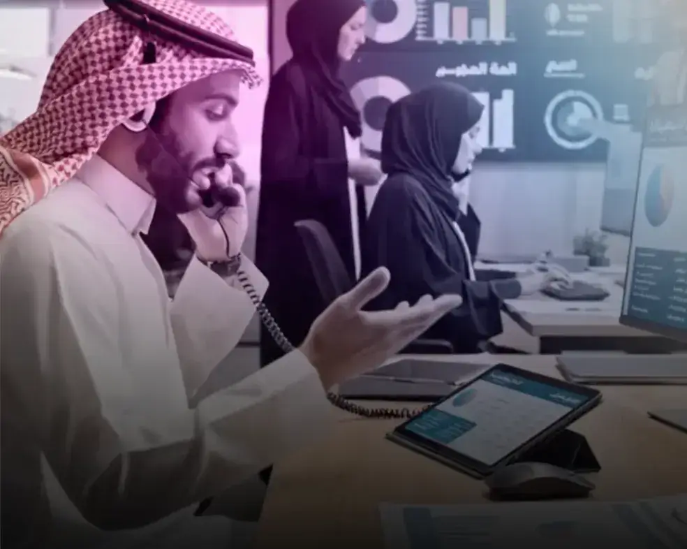 Saudi financial services team using IT systems managed by Synavos